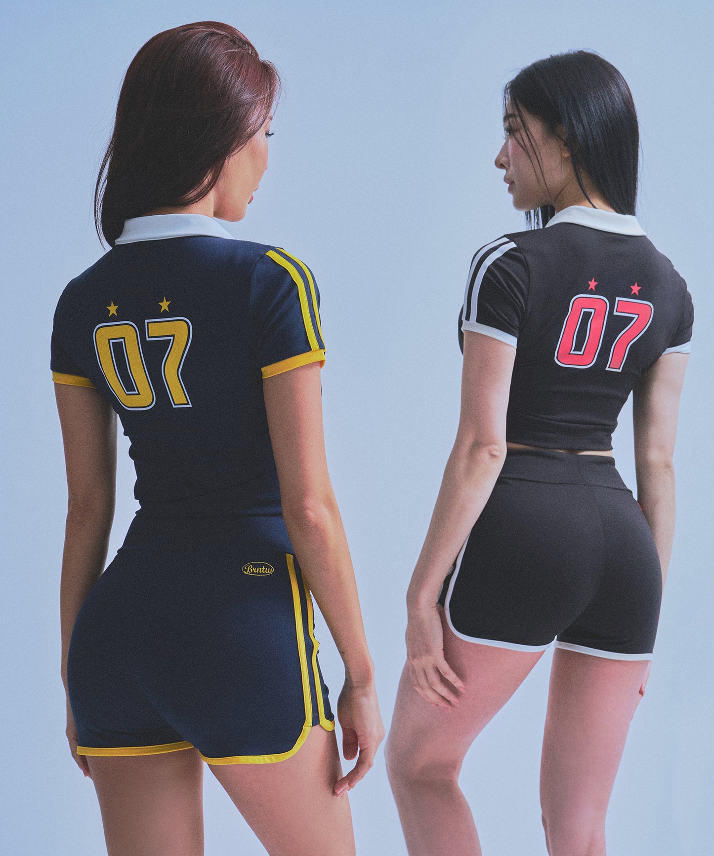 W BRNTW FOOTBALL CROP T-SHIRTS [NAVY]