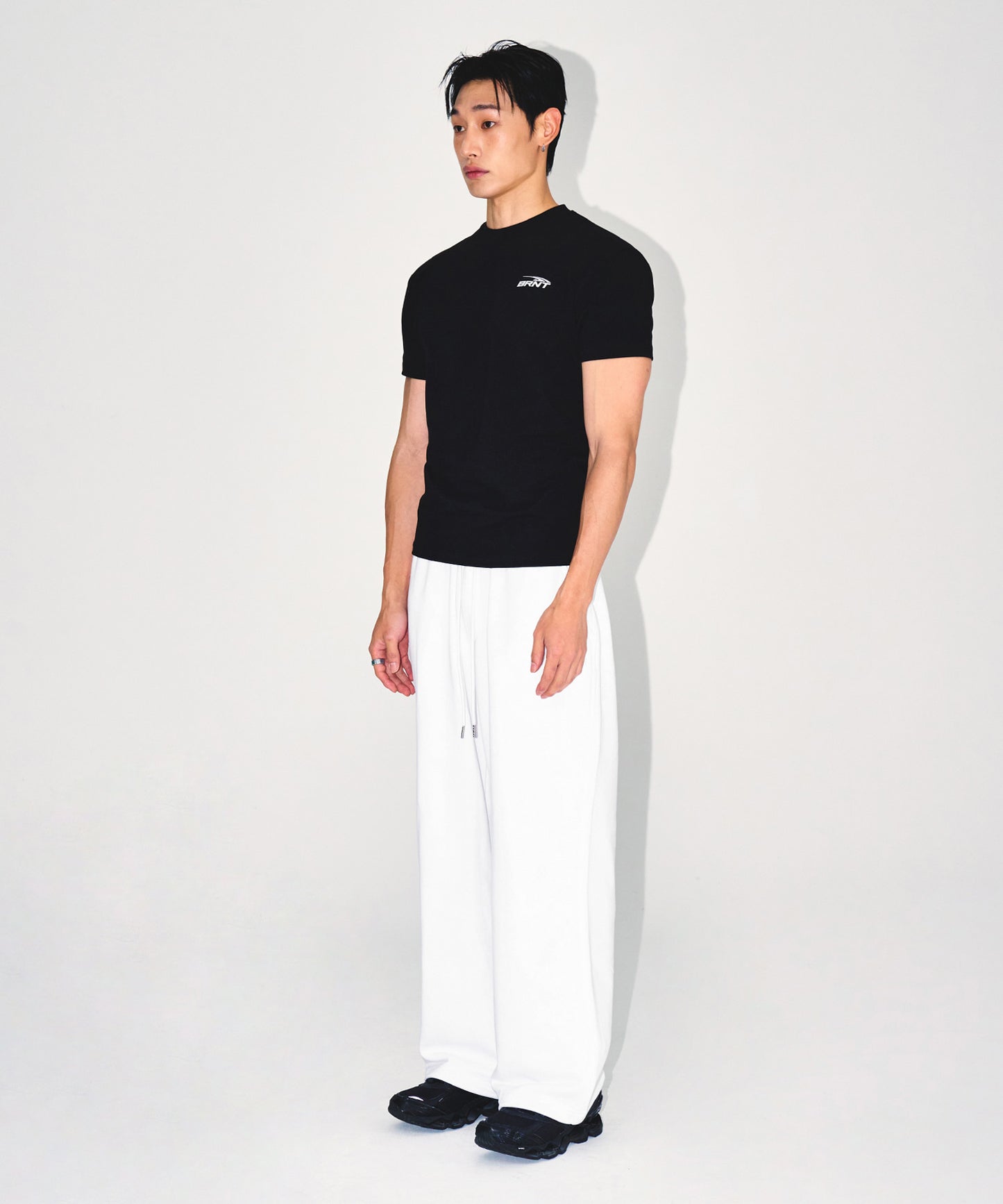 BRNT BACK LOGO MUSCLE FIT T-SHIRTS [BLACK]