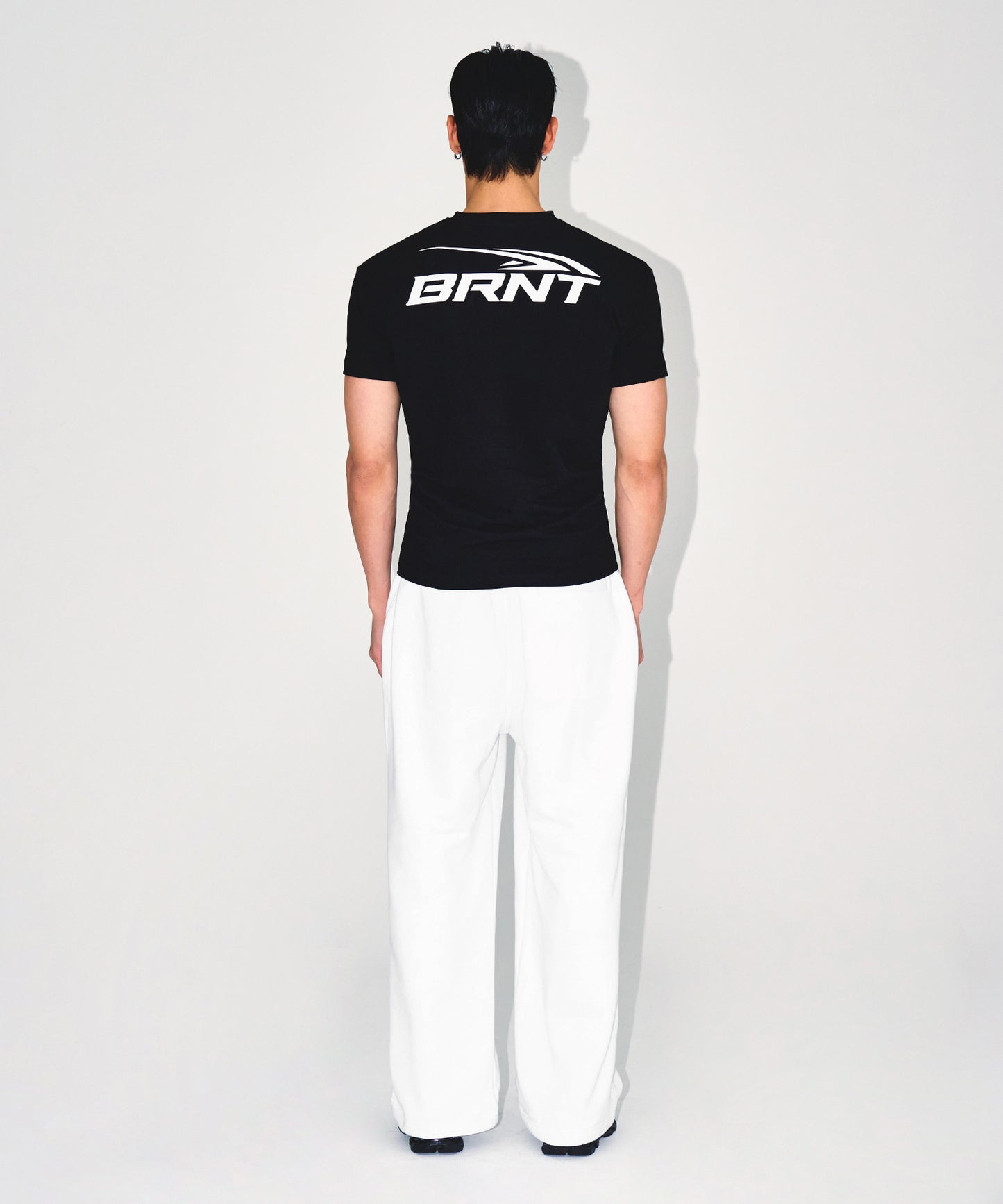 BRNT BACK LOGO MUSCLE FIT T-SHIRTS [BLACK]
