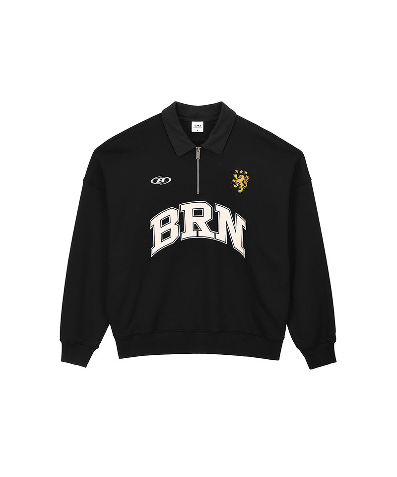 [11/26 Delivery] BRN ARCH HALF ZIP UP SWEATSHIRTS [BLACK]