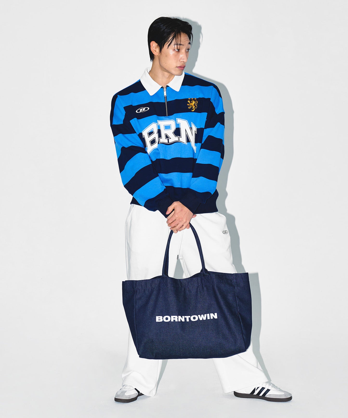 SYMBOL B LOGO SHOPPER BAG [MID DENIM]