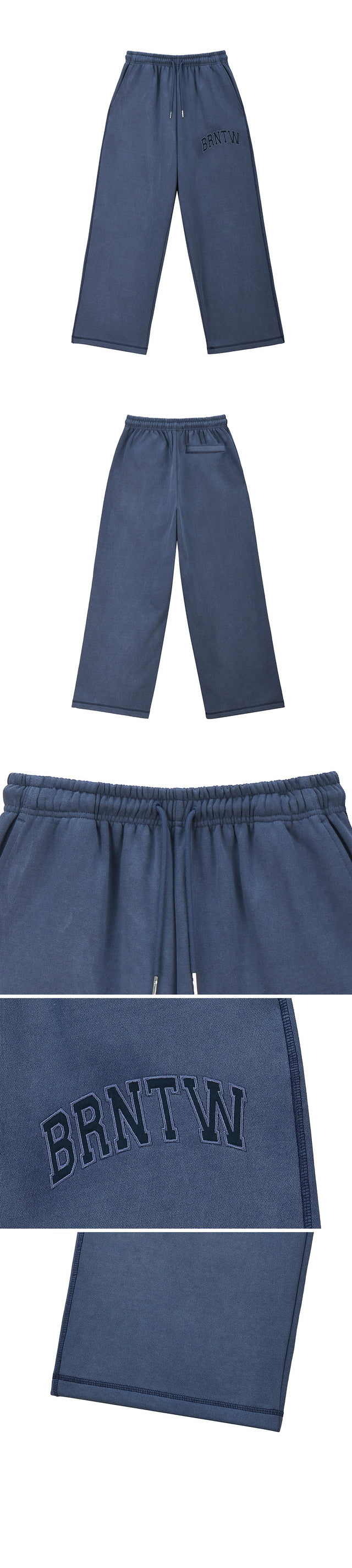 W PIGMENT DYEING SEMI WIDE PANTS [BLUE]