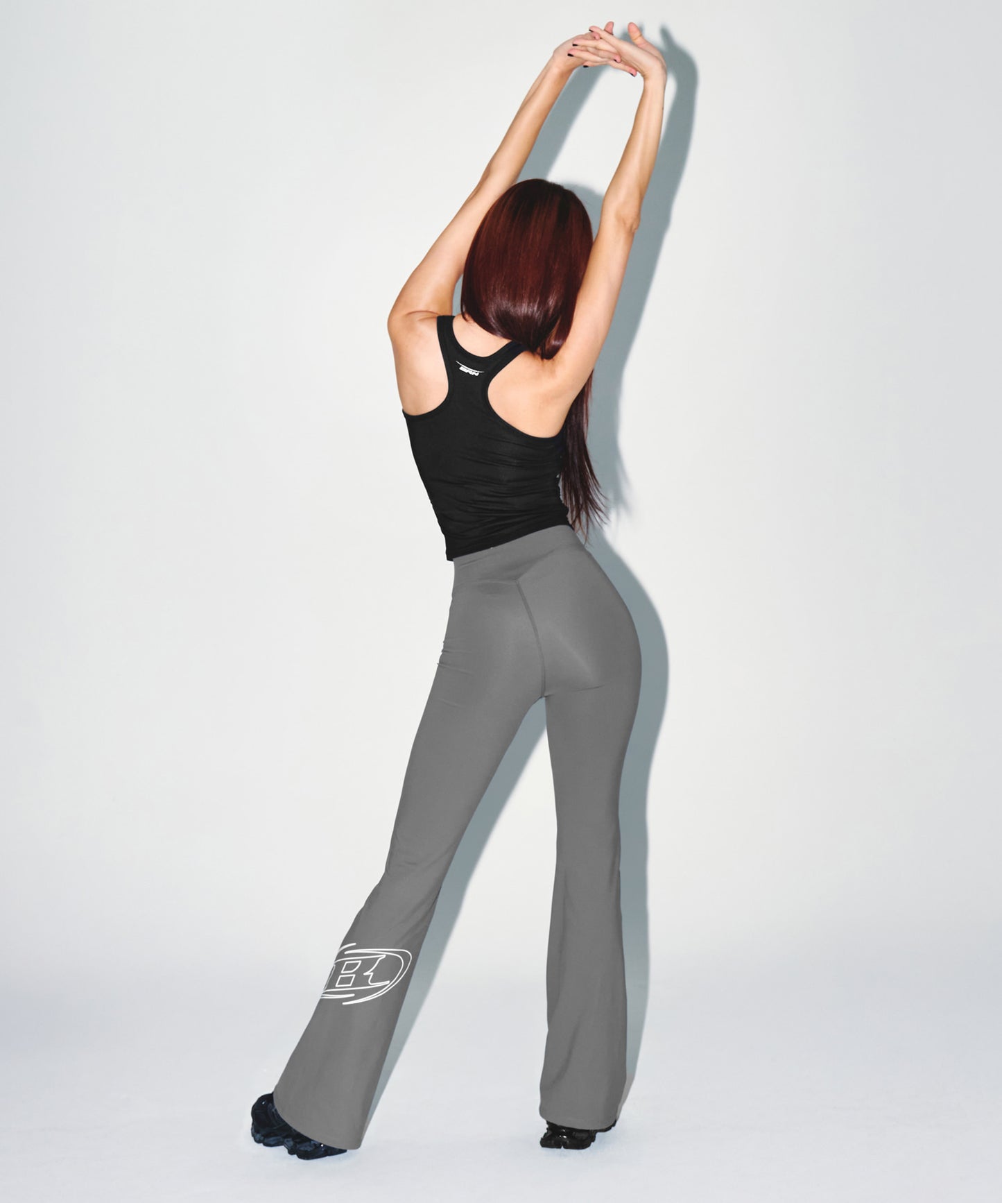 W STROKE B FLEECE BOOTS CUT LEGGINGS [CHARCOAL]