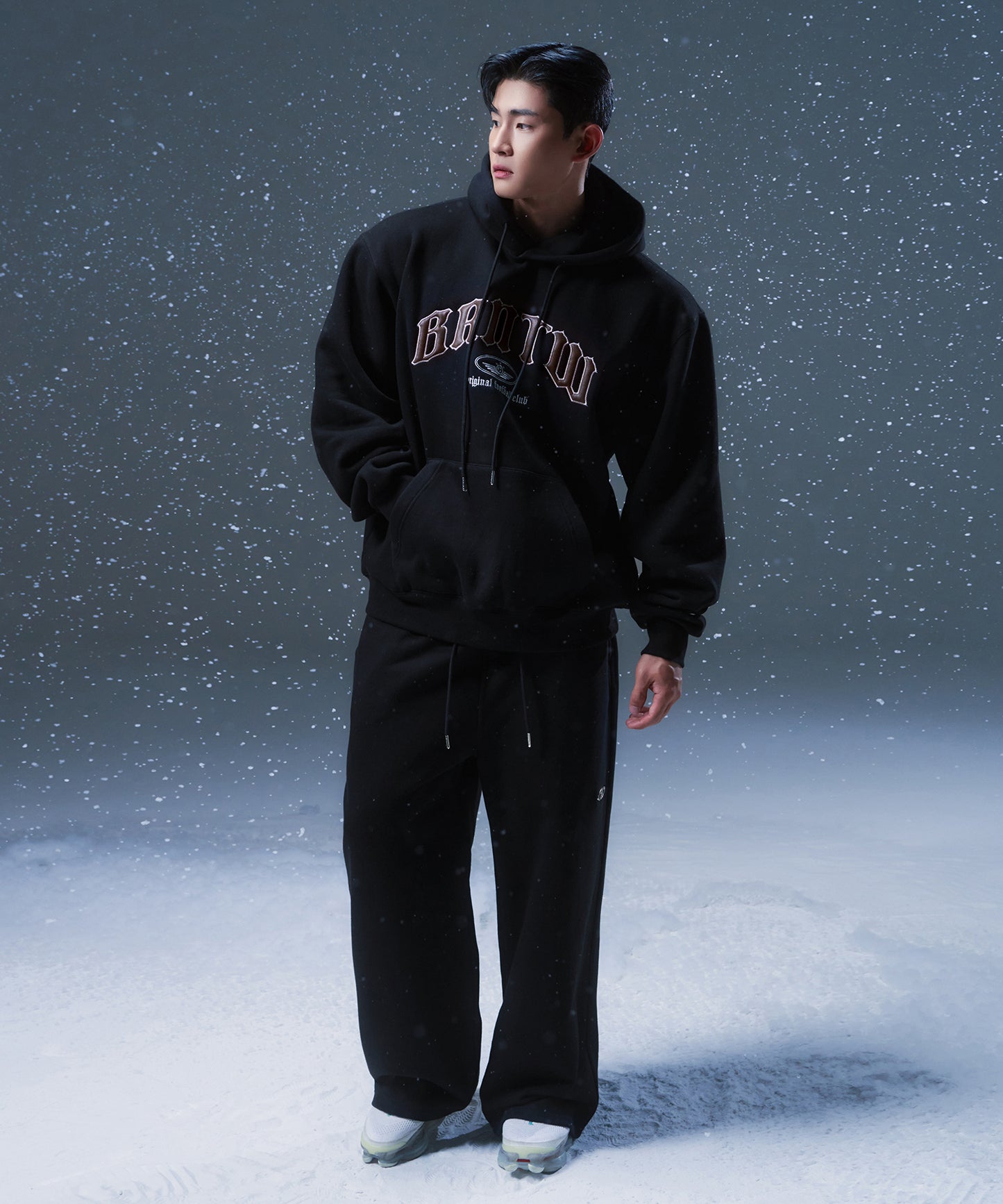 FLEECE BRNTW FOOTBALL CLUB OVER FIT HOODIE [BLACK]