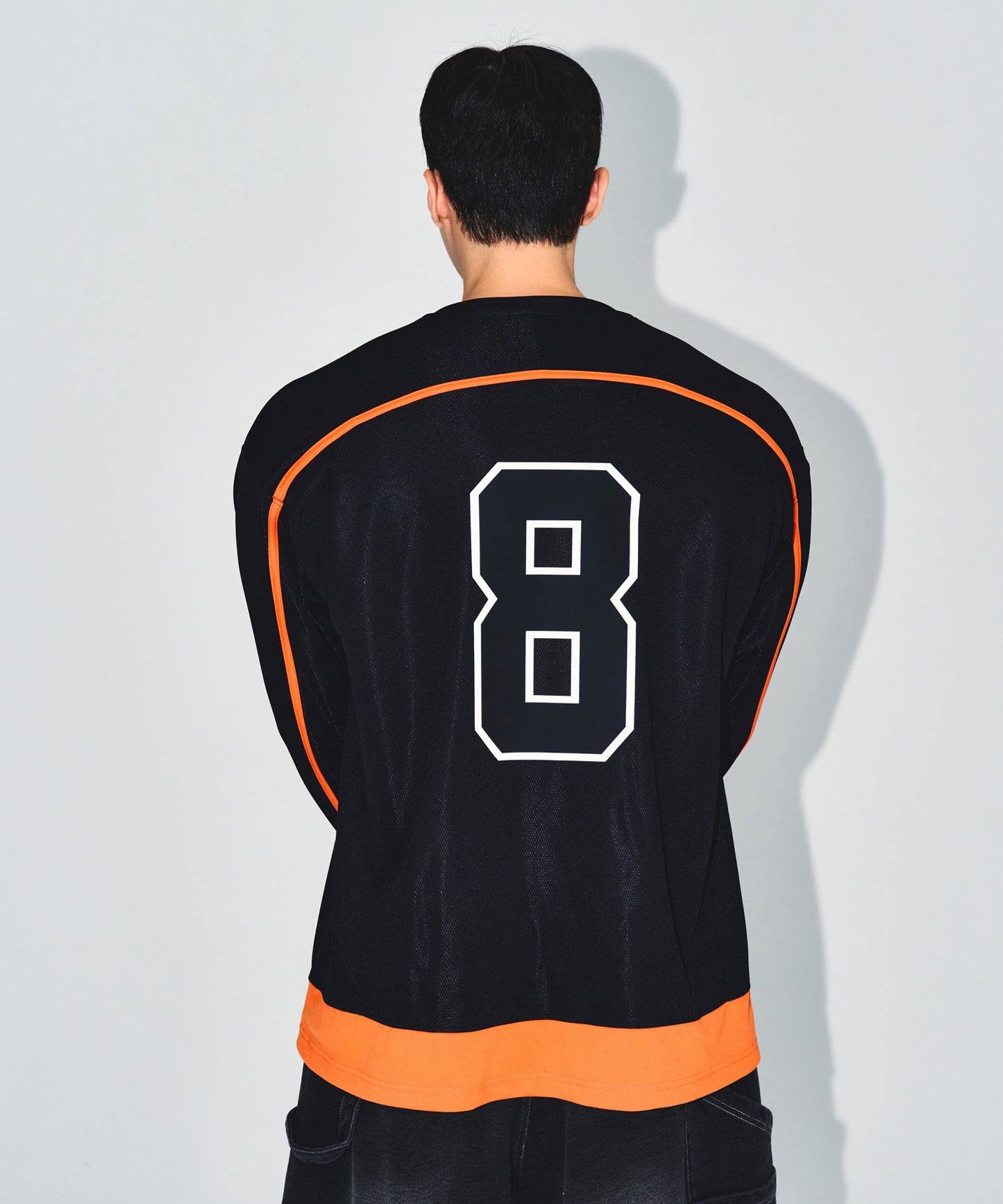 LINE TAPING RUGBY LONG SLEEVE [BLACK]