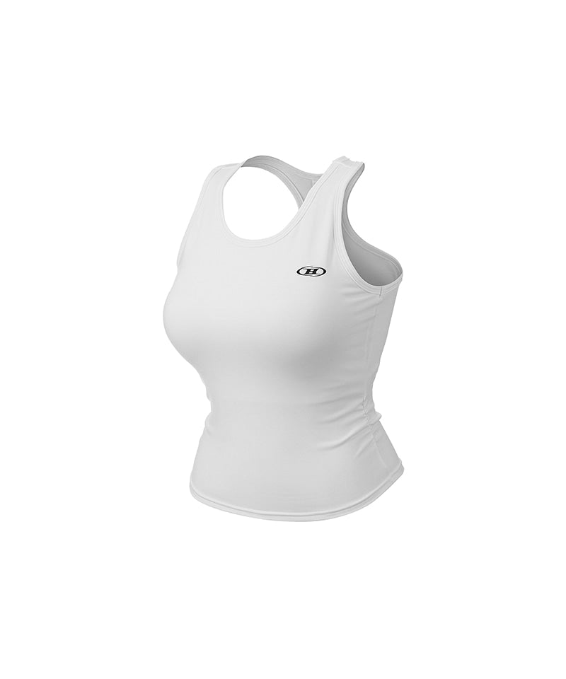 W BRN RACER BACK SLEEVELESS [WHITE]