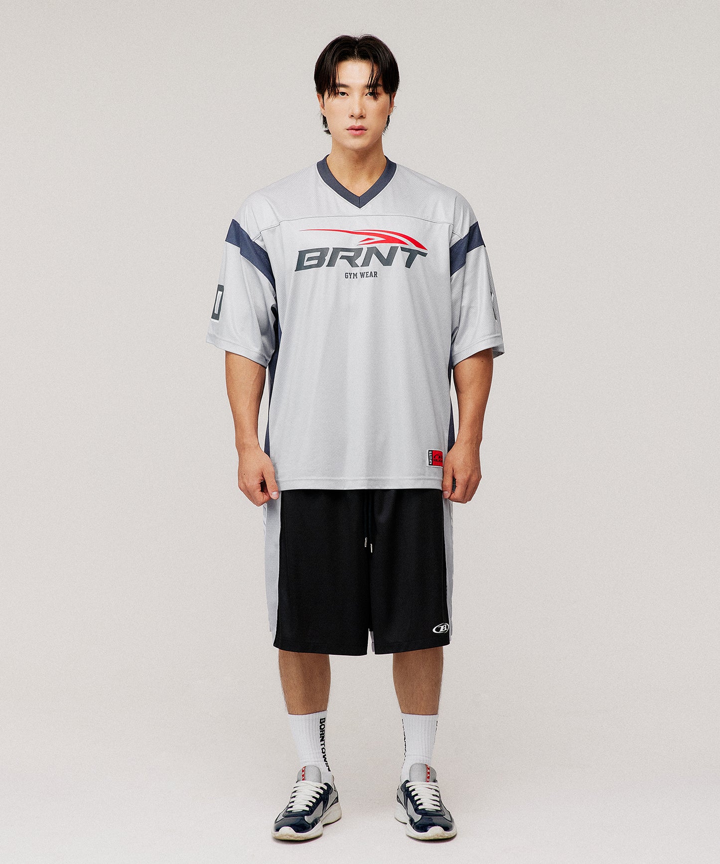 [4/7 Sale] MESH FOOTBAL JERSEY T-SHIRTS [SILVER]