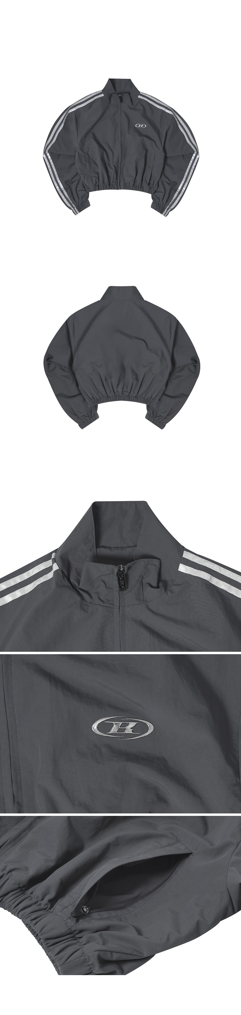REFLECTIVE LINE CROP WIND BREAKER [CHARCOAL]