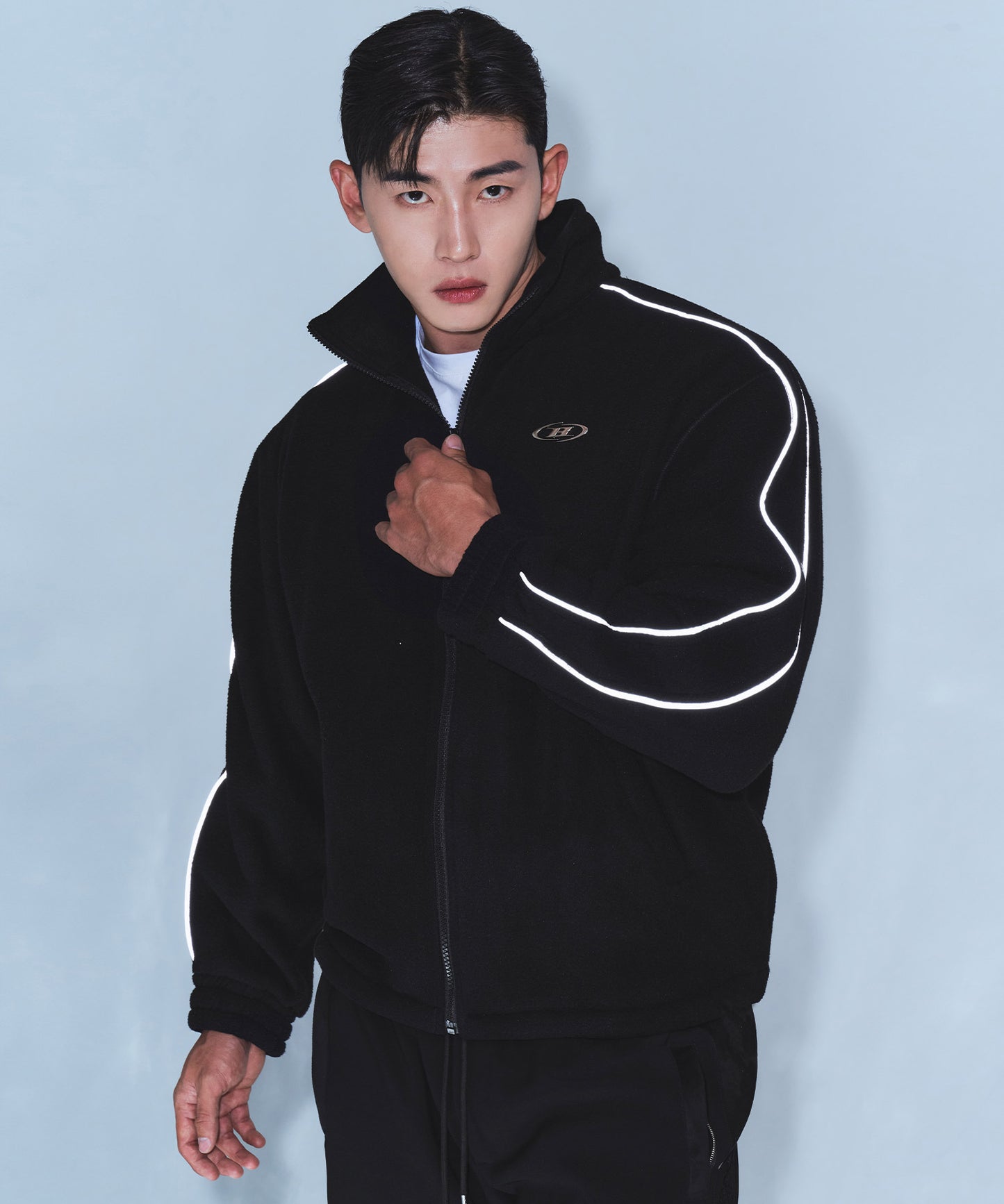 CHROME B FLEECE JACKET [BLACK]