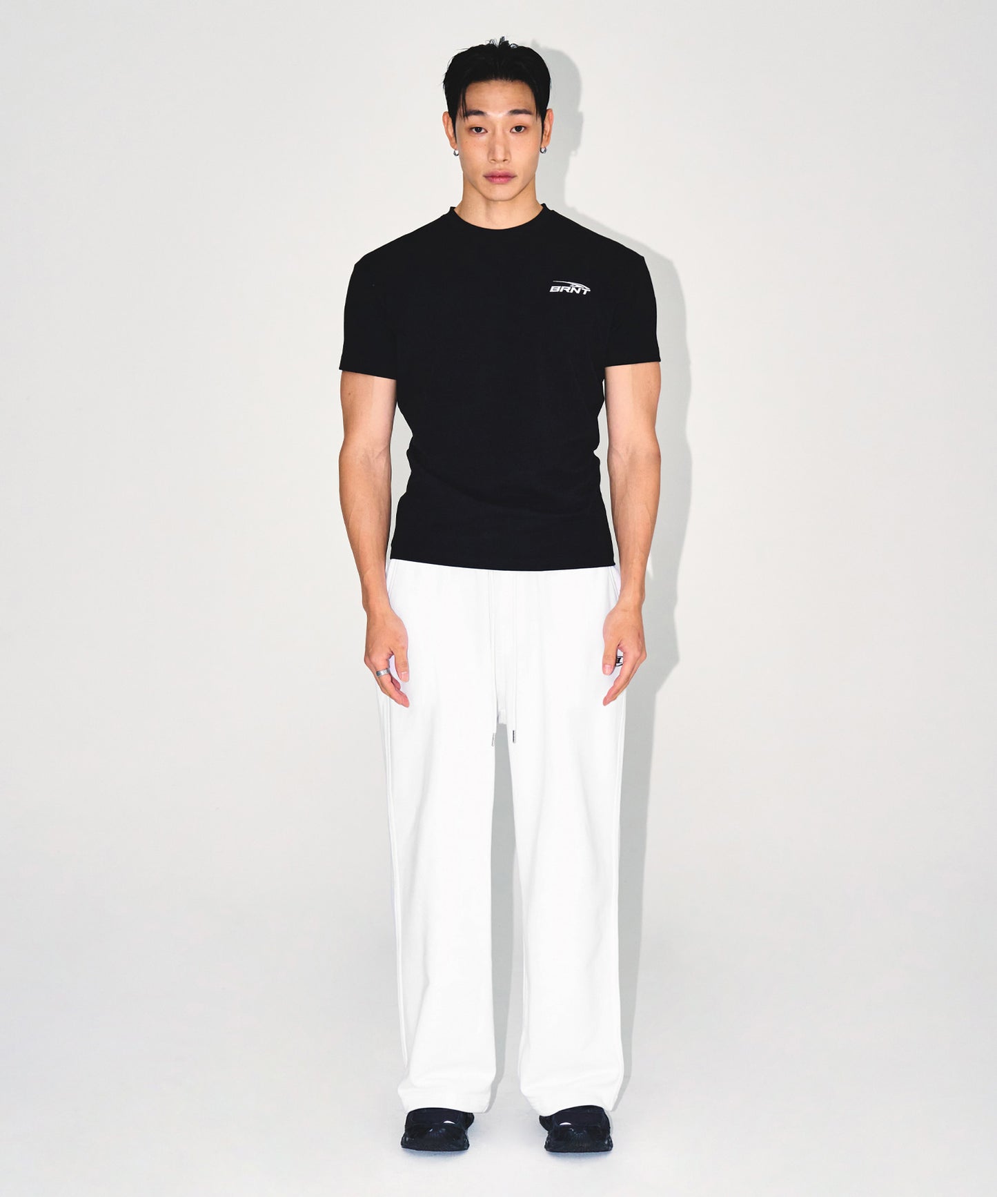 BRNT BACK LOGO MUSCLE FIT T-SHIRTS [BLACK]