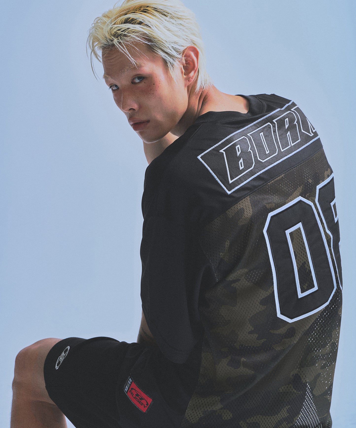 IN STOCK* 08 RUGBY JERSEY T-SHIRTS [BLACK CAMO]