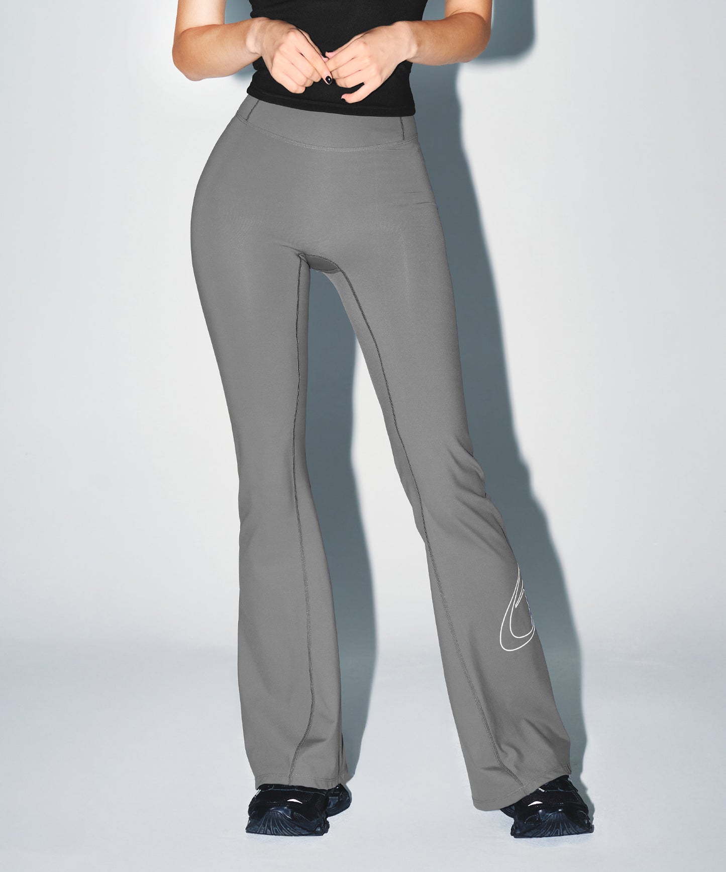 W STROKE B FLEECE BOOTS CUT LEGGINGS [CHARCOAL]