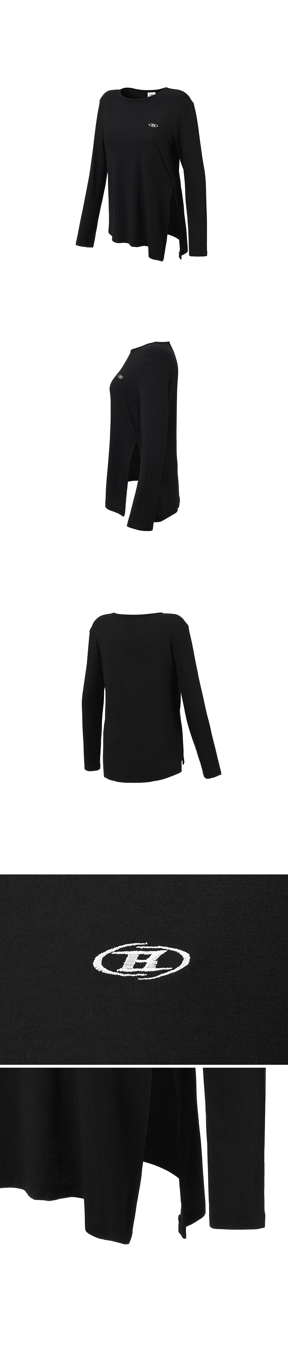 W MODAL TIE LONG SLEEVE [BLACK]