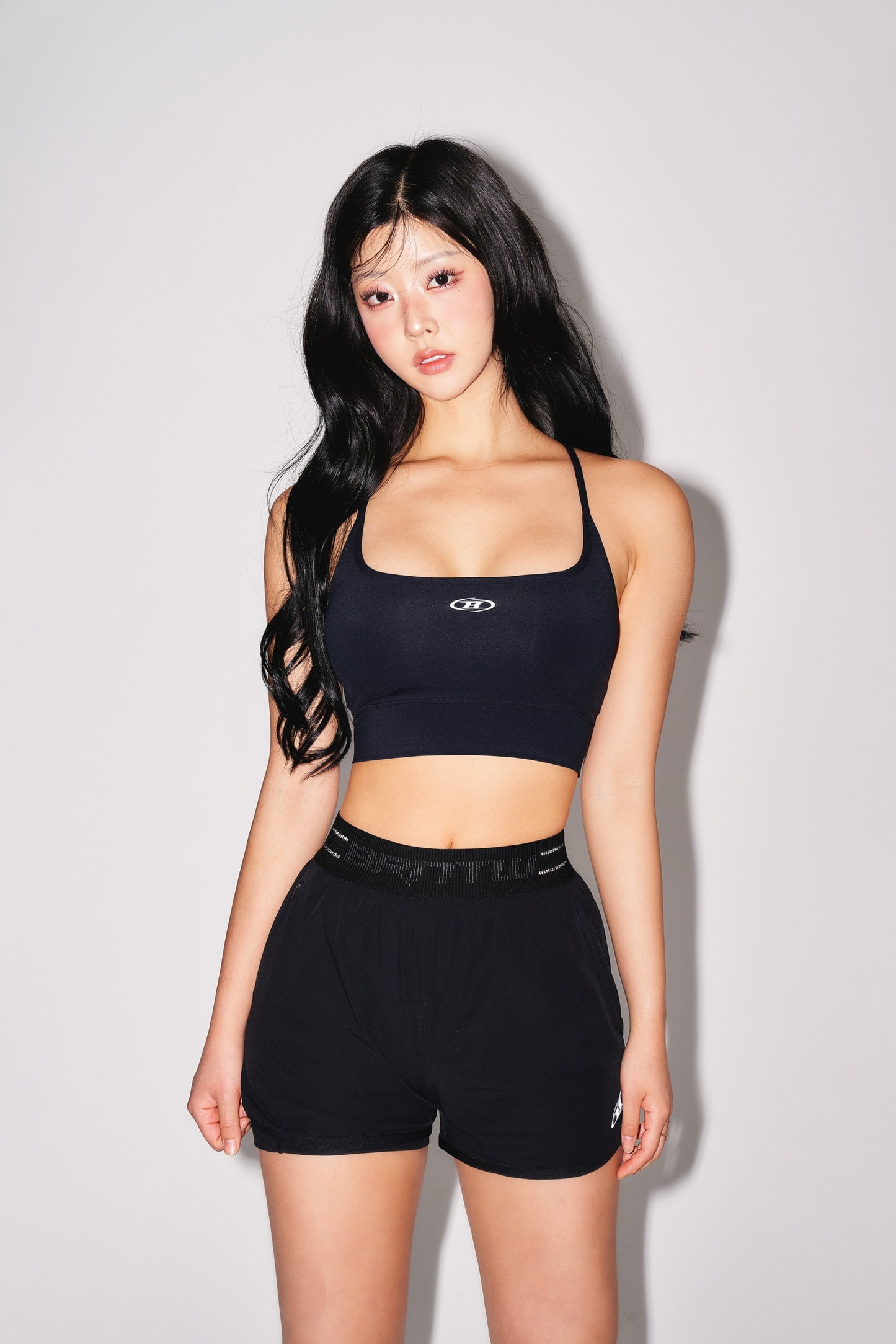 IN STOCK* W REFLECTIVE TWO IN ONE SHORTS [BLACK]