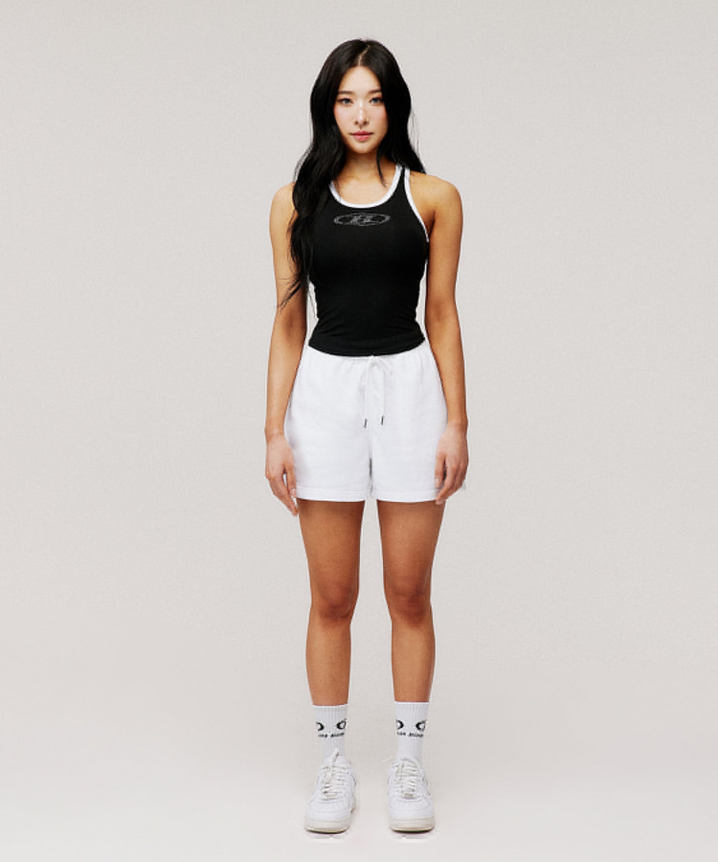IN STOCK* W SPARKLING B RACER BACK TOP [BLACK]