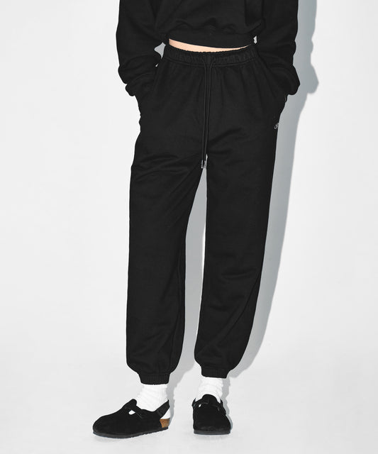 W SEMI WIDE SWEAT JOGGER PANTS [BLACK]