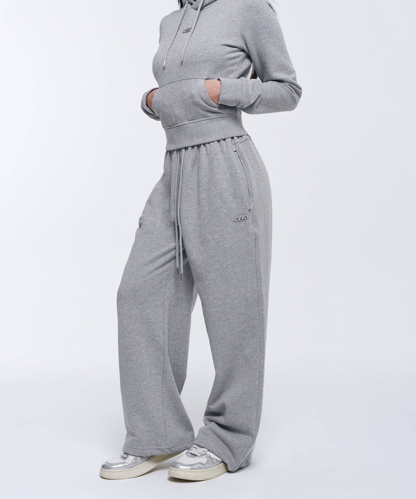W B PENDANT COTTON SWEAT PANTS [MELANGE GREY]