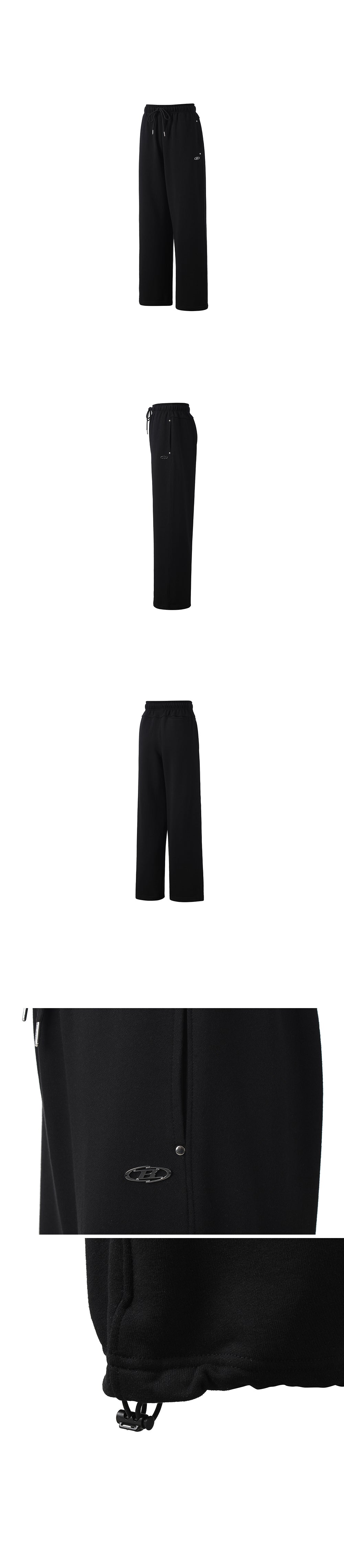 W B PENDANT COTTON SWEAT PANTS [BLACK]