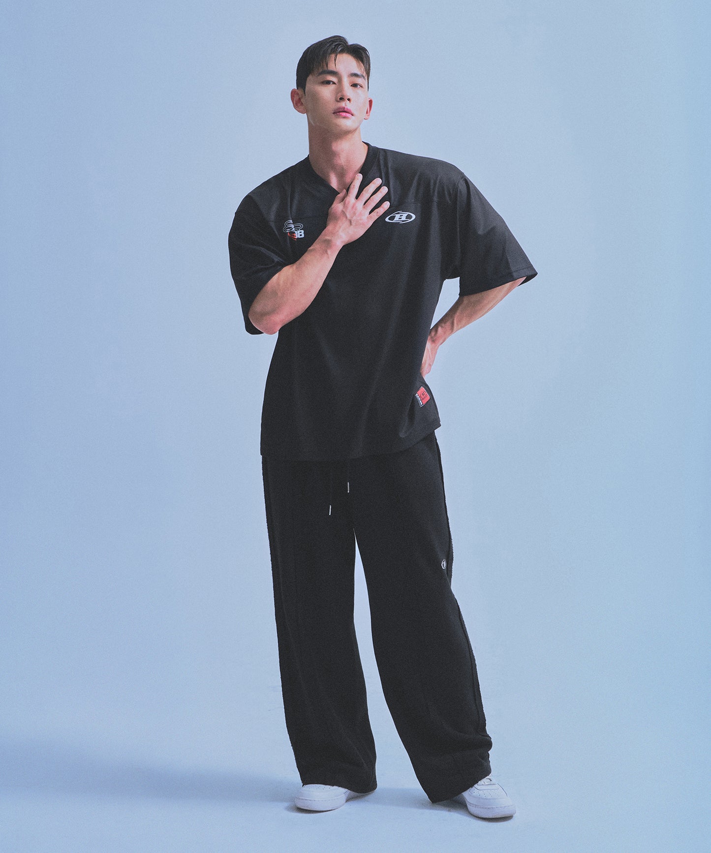 08 RUGBY JERSEY T-SHIRTS [BLACK]