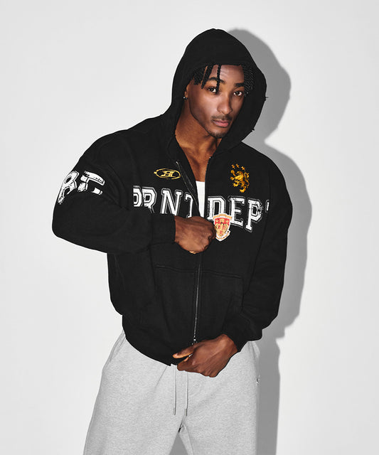 HERITAGE SYMBOL B HOODIE ZIP-UP [BLACK]