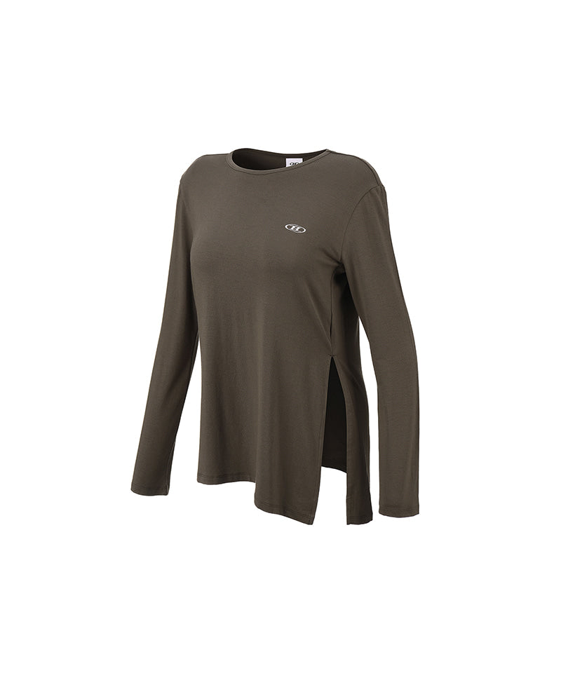 W MODAL TIE LONG SLEEVE [BROWN]