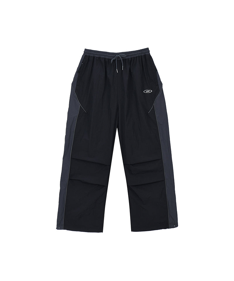 NYLON BLOCK STRING PANTS [BLACK]