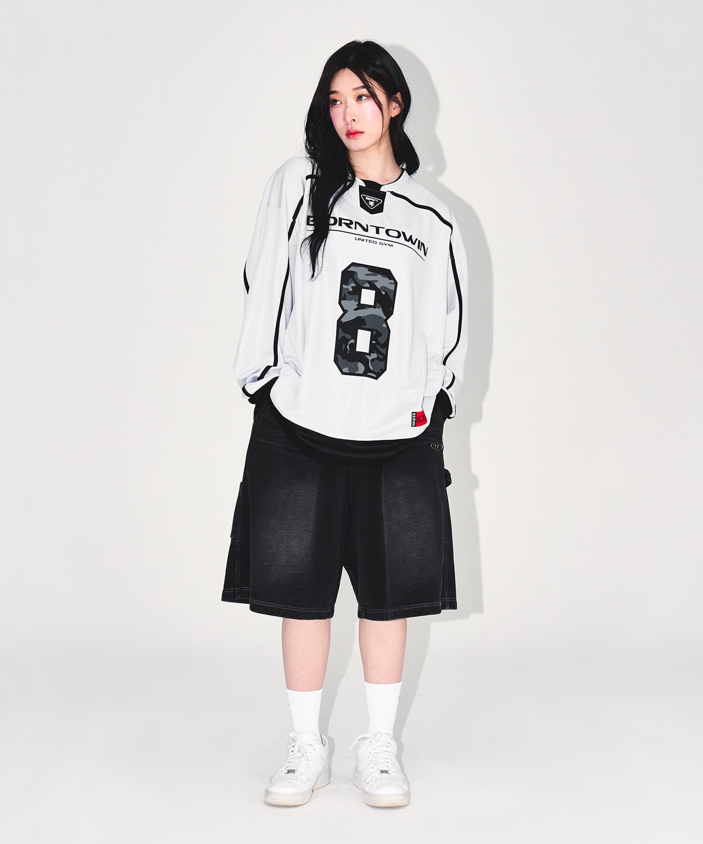 DENIM LIKE CARPENTER BERMUDA PANTS [BLACK DENIM]