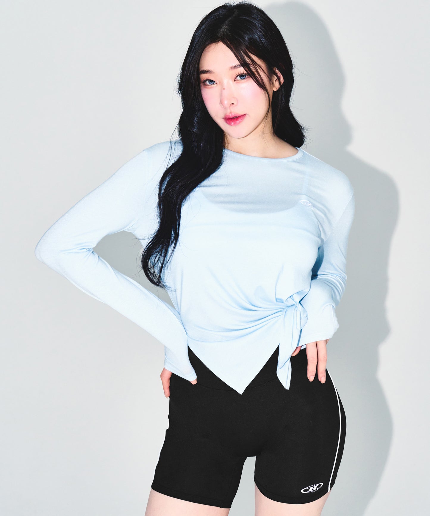 W MODAL TIE LONG SLEEVE [SKY BLUE]