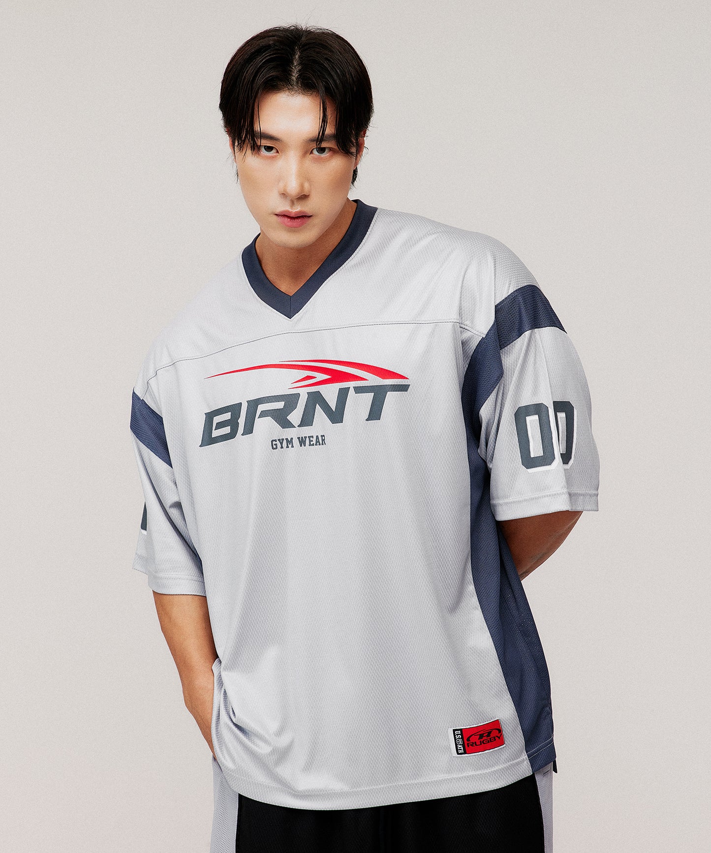 [4/7 Sale] MESH FOOTBAL JERSEY T-SHIRTS [SILVER]