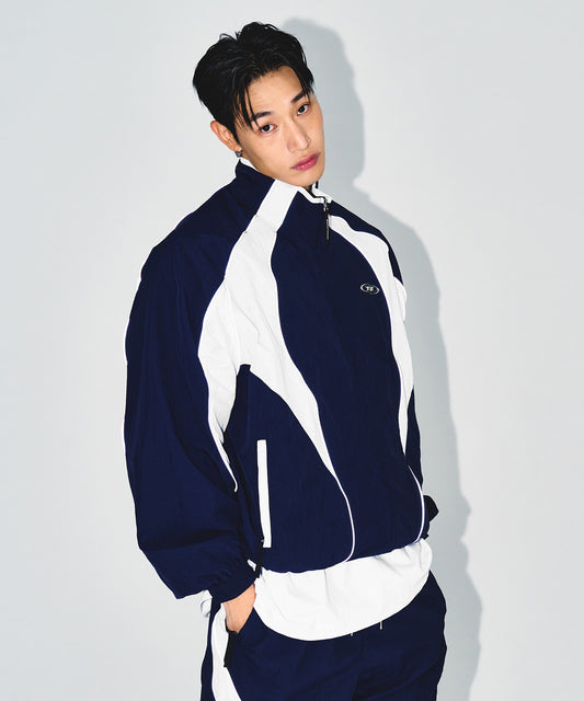 NYLON BLOCK JACKET [NAVY]