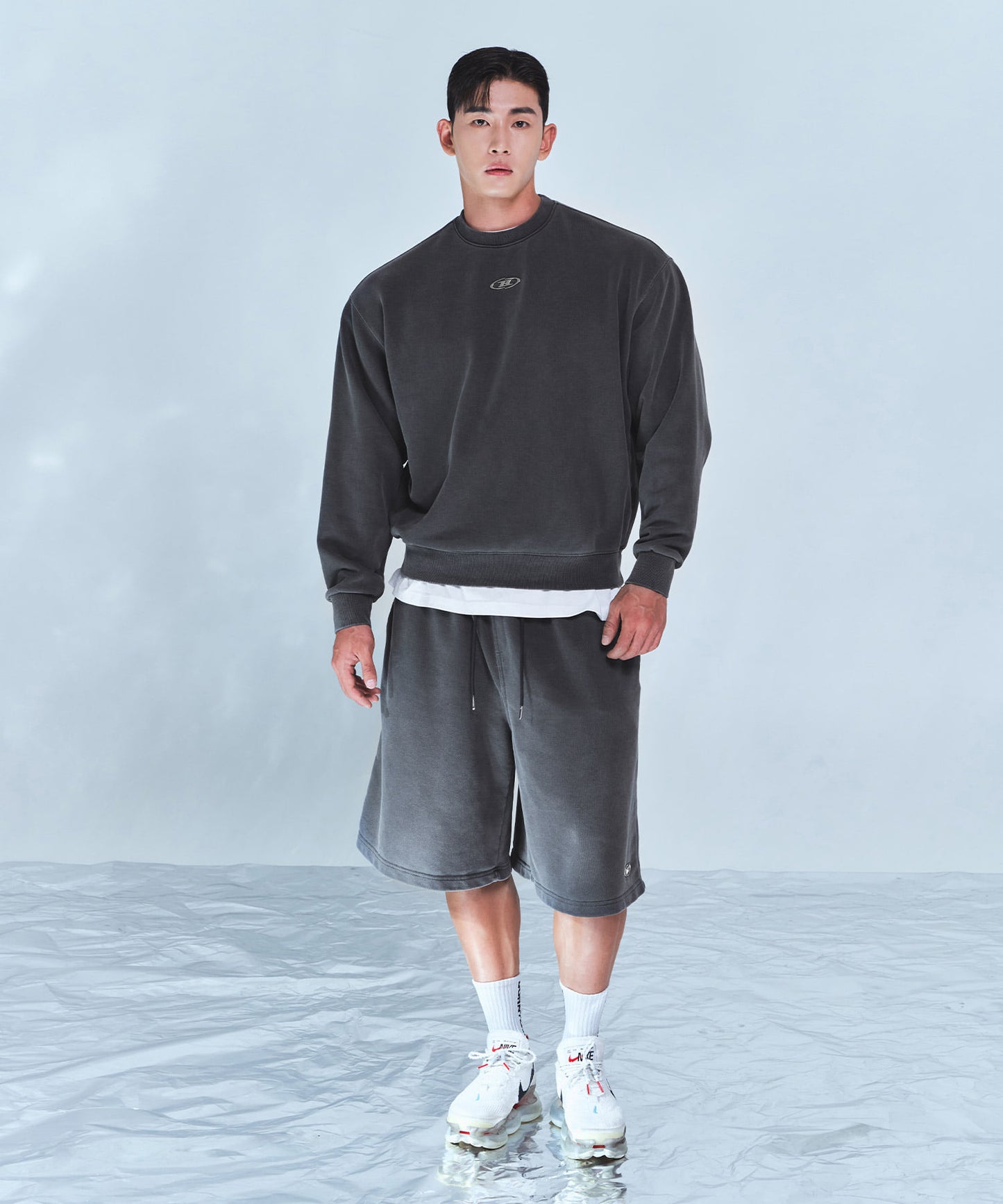 CHROME B PIGMENT HALF PANTS LONG VER [CHARCOAL]