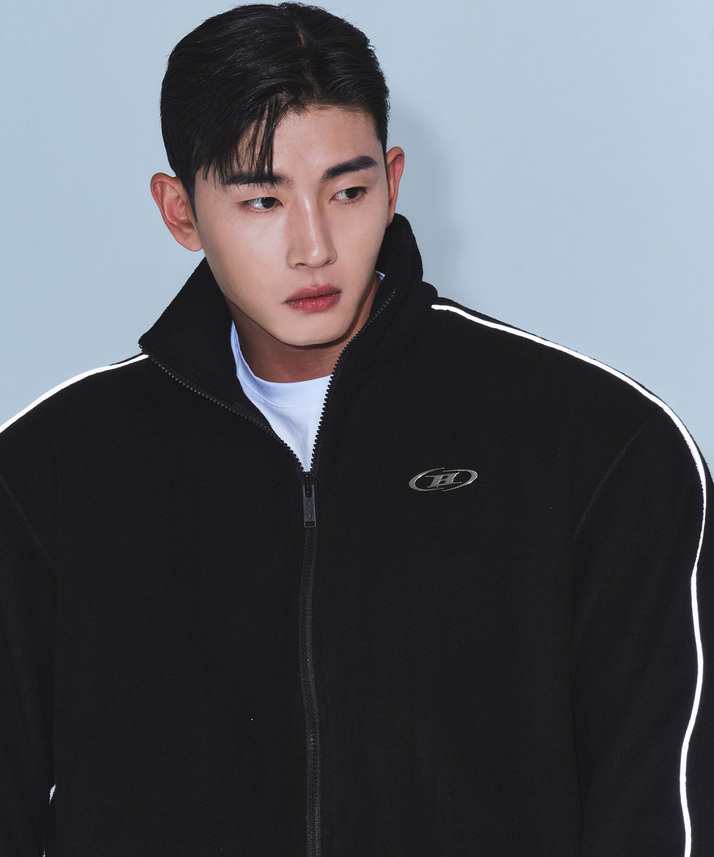 CHROME B FLEECE JACKET [BLACK]