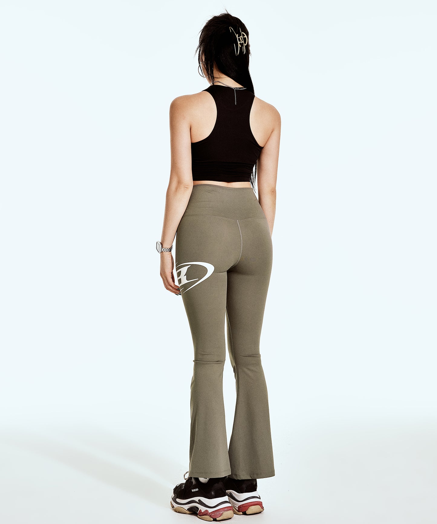 BOOTS CUT LEGGINGS SHORT VER [KHAKI]