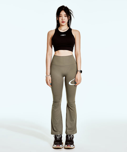 BOOTS CUT LEGGINGS SHORT VER [KHAKI]