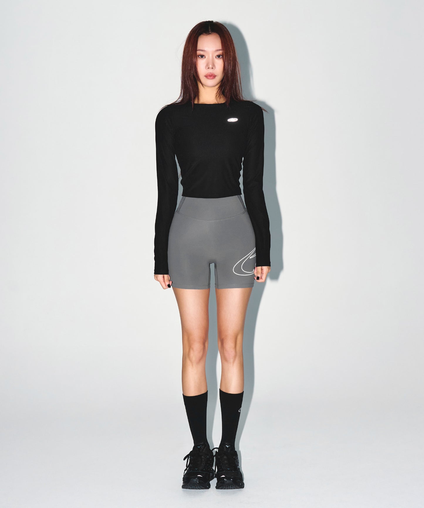 W STROKE B 3.5 BIKER SHORTS [CHARCOAL]