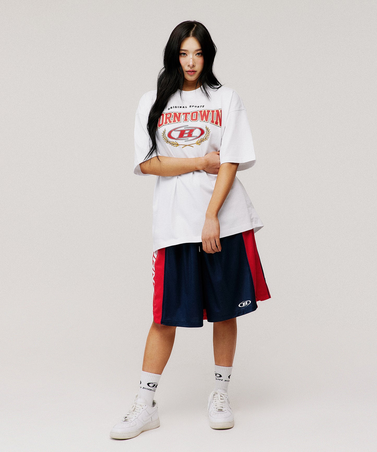 SYMBOL B VICTORY SEMI OVER FIT T-SHIRTS [WHITE]
