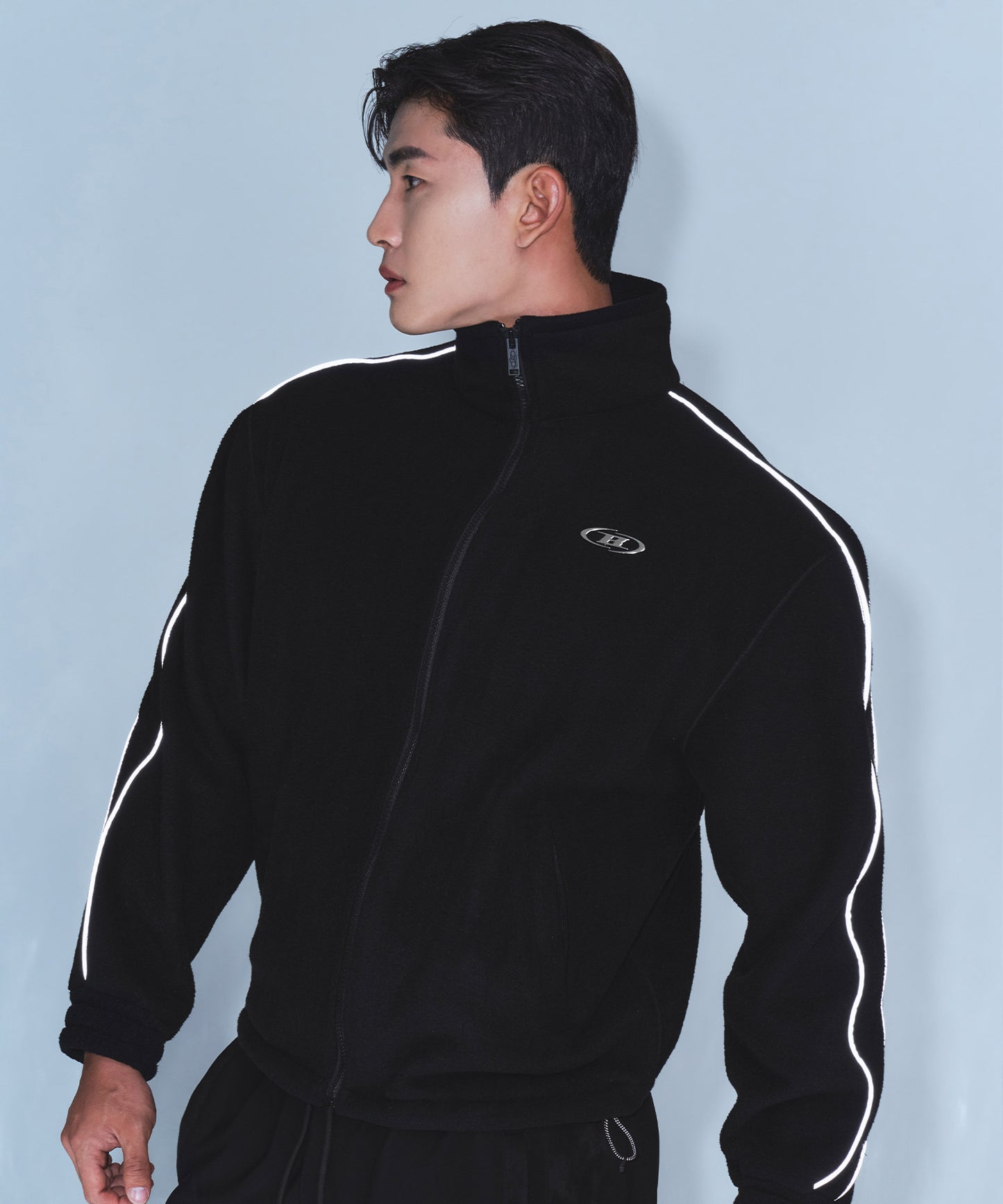 CHROME B FLEECE JACKET [BLACK]