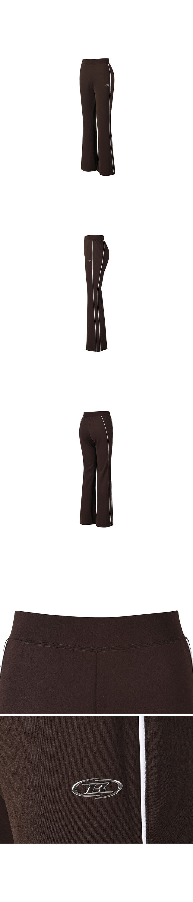 W PIPING LINE BOOTS CUT PANTS [BROWN]