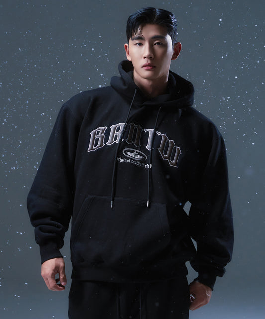 FLEECE BRNTW FOOTBALL CLUB OVER FIT HOODIE [BLACK]