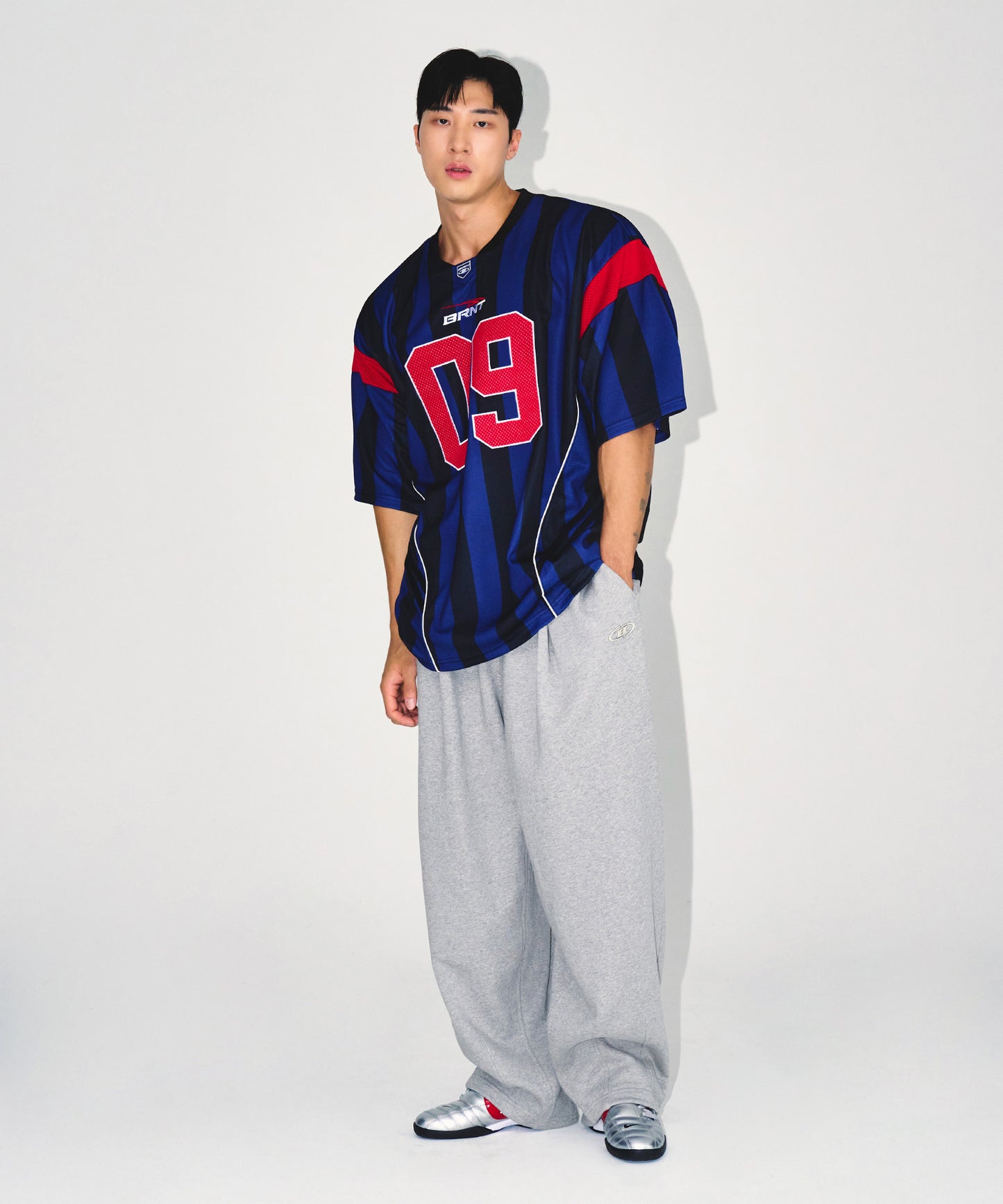 09 APPLIQUE RUGBY JERSEY T-SHIRTS [BLUE]