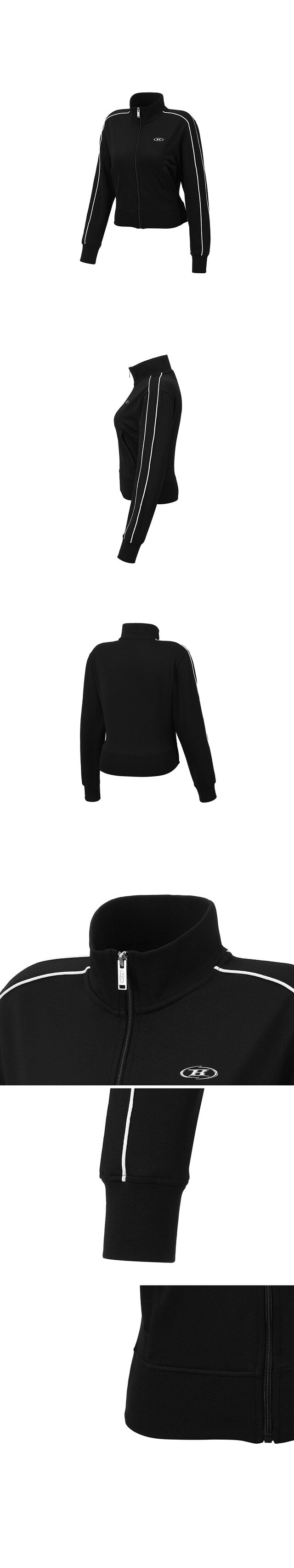 W PIPING LINE ZIP UP JACKET [BLACK]