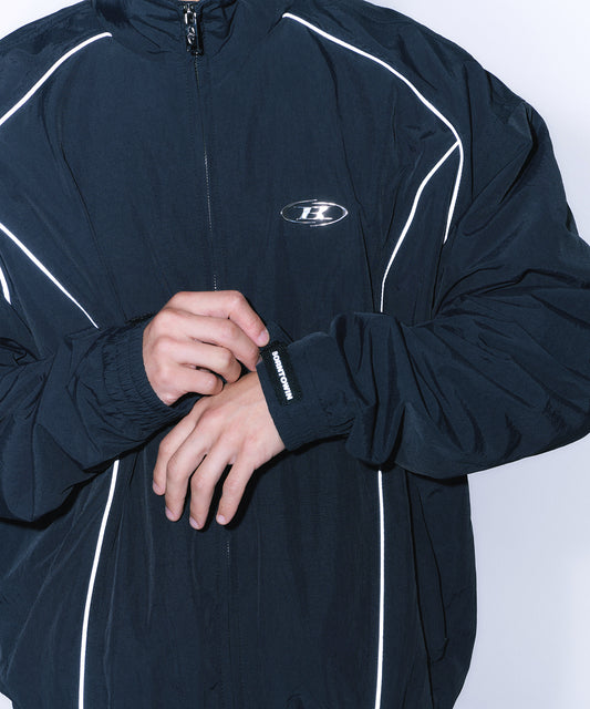 SILVER LINE NYLON WIND BREAKER [BLACK]