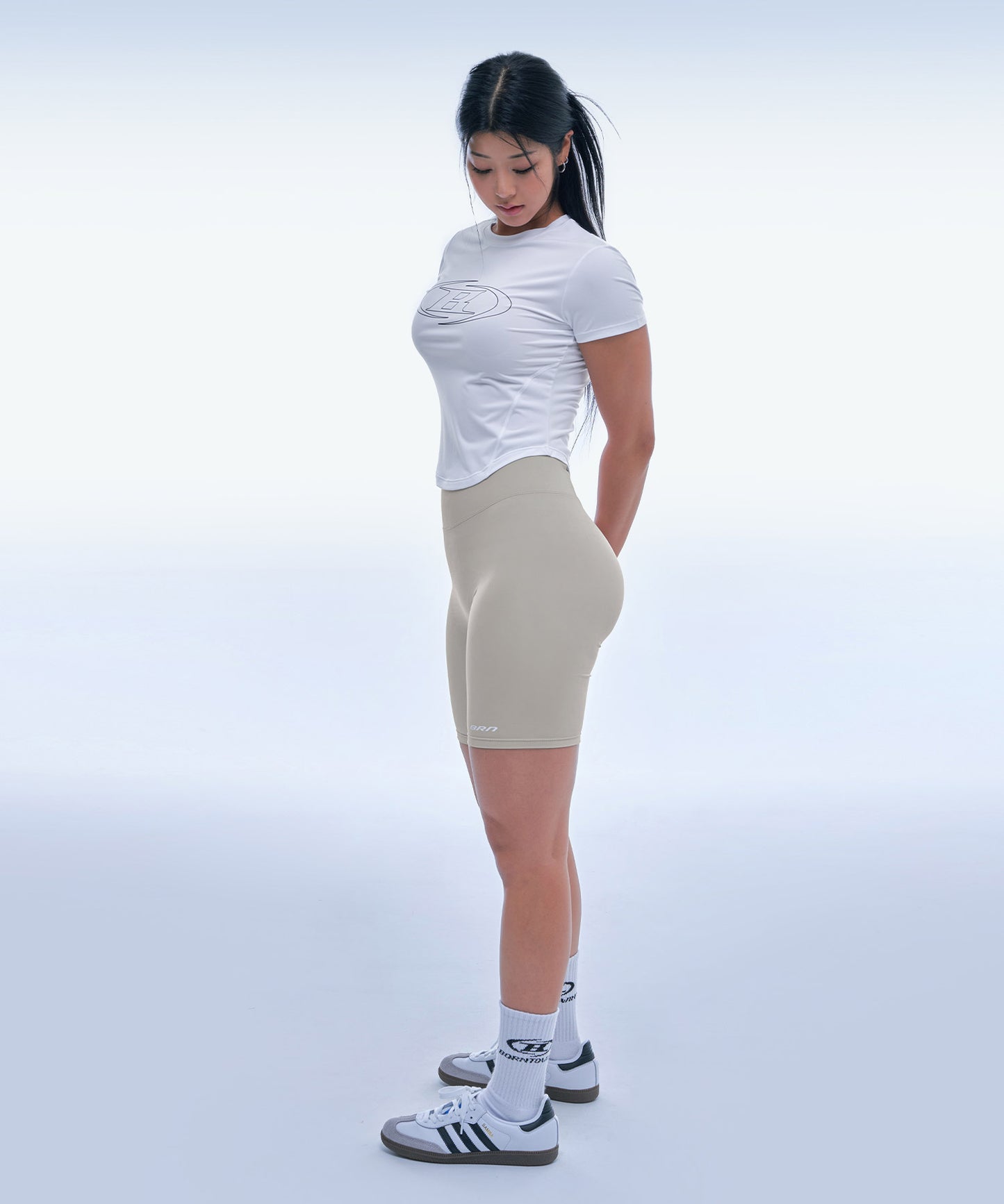 X STRAP 4.0 BIKER SHORTS [BEIGE]