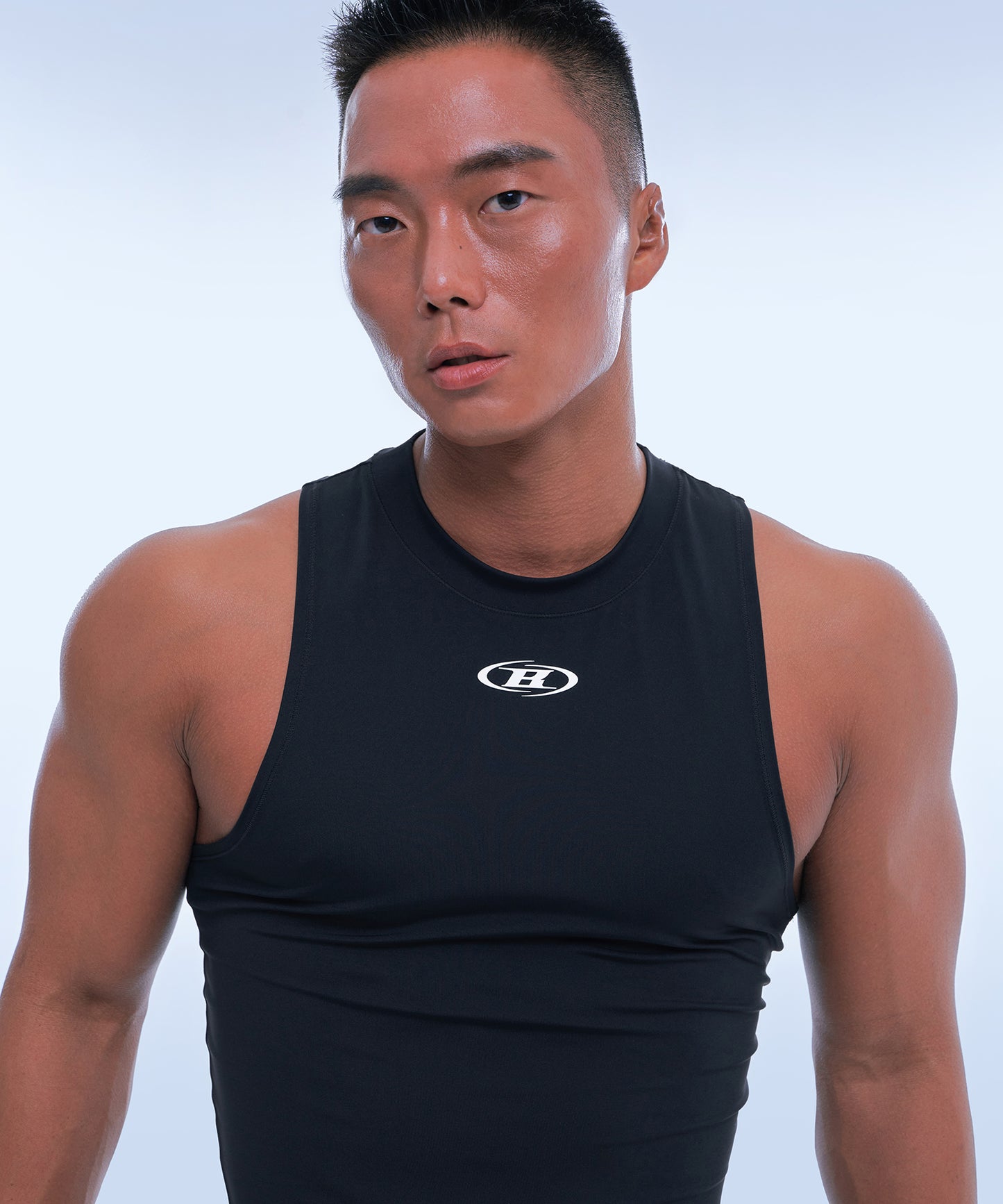 [BRNTW BACK LOGO MUSCLE FIT SLEEVELESS [BLACK]