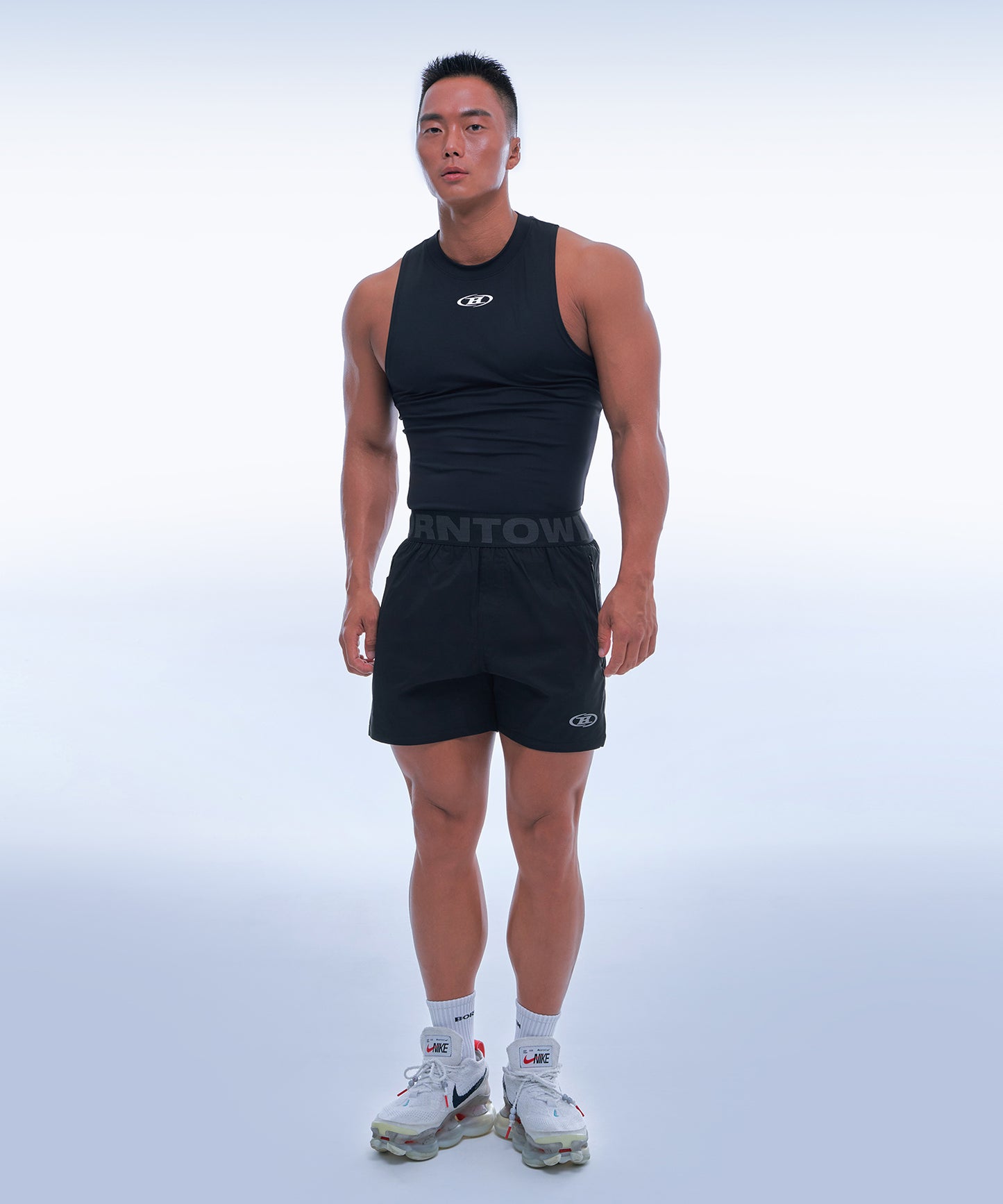 [BRNTW BACK LOGO MUSCLE FIT SLEEVELESS [BLACK]