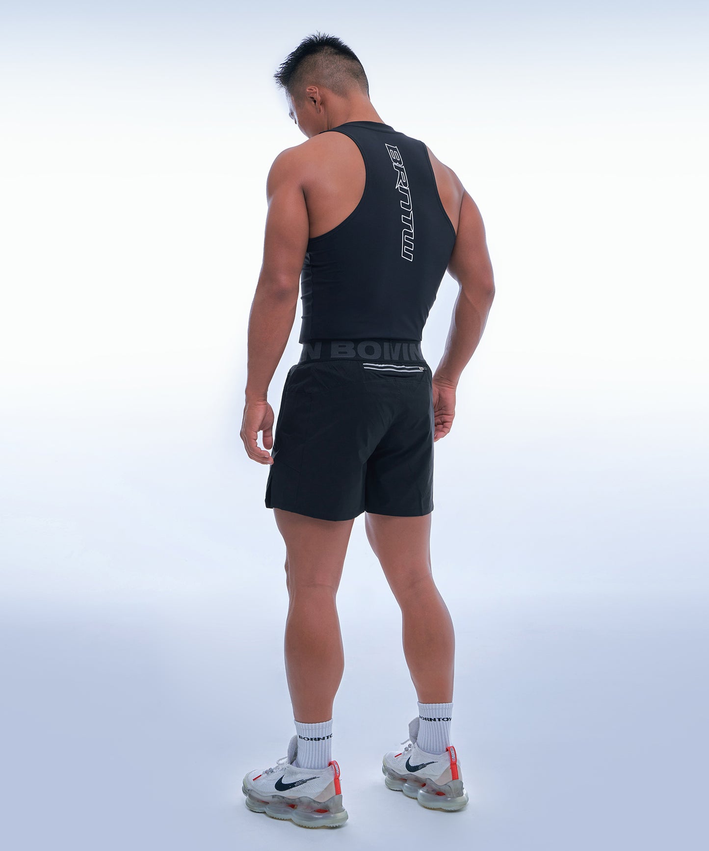 [BRNTW BACK LOGO MUSCLE FIT SLEEVELESS [BLACK]