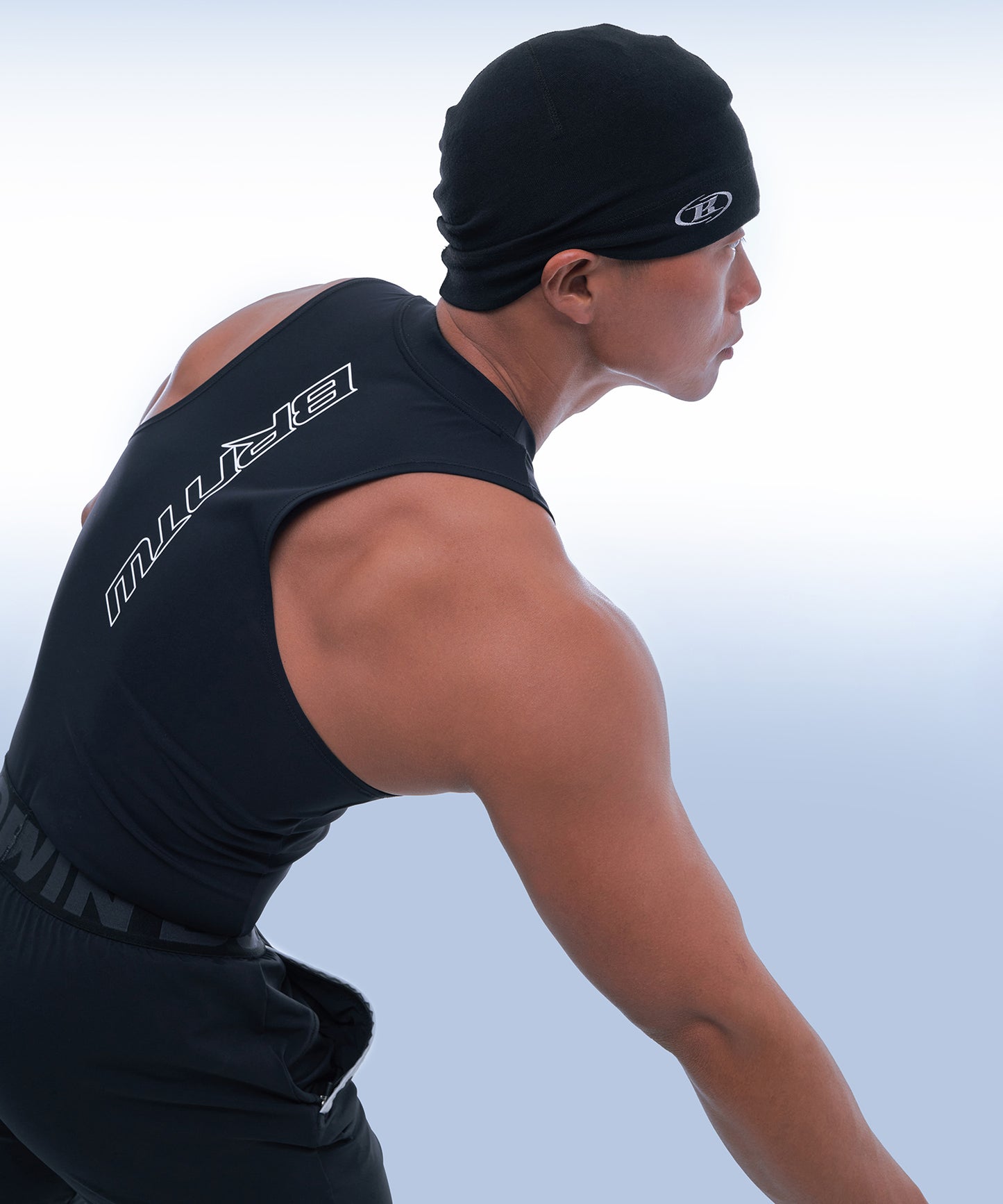 [BRNTW BACK LOGO MUSCLE FIT SLEEVELESS [BLACK]