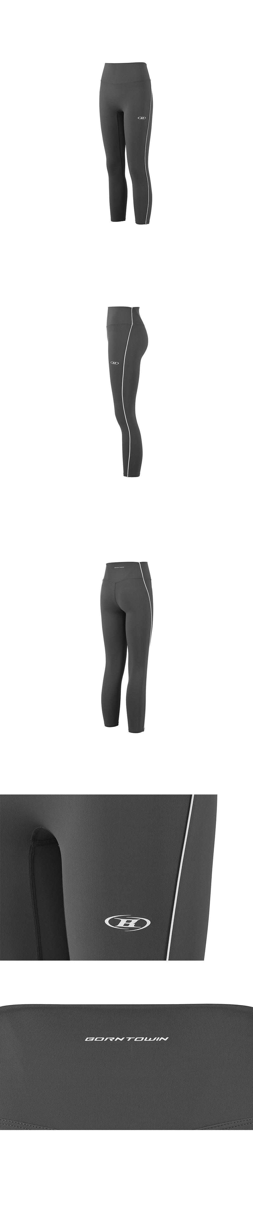 SYMBOL B PIPING LONG LEGGINGS [CHARCOAL]