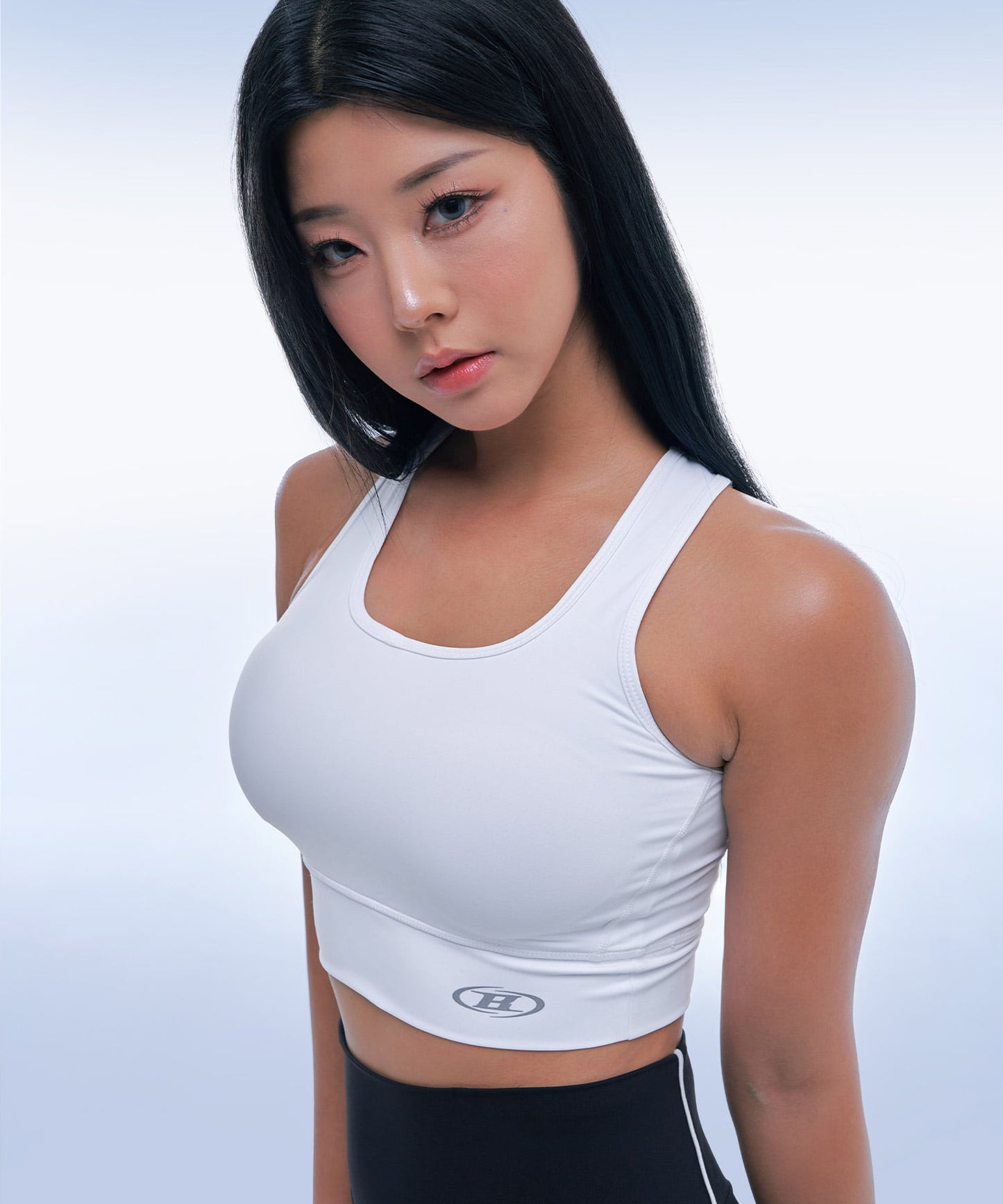 CUT OUT WIDE BAND BRA TOP [WHITE]