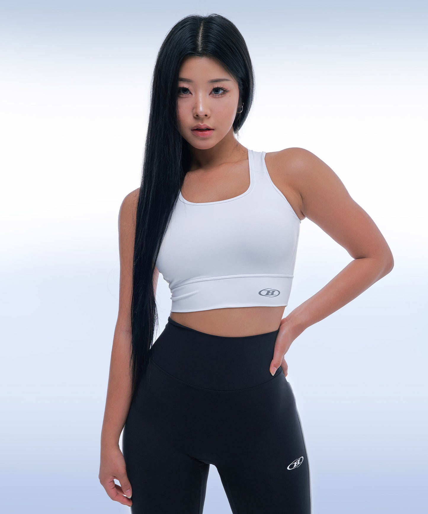 CUT OUT WIDE BAND BRA TOP [WHITE]